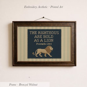 Proverbs Nursery Wall Art ∙ Bold and Courageous Lion Print ∙ 1731