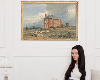 English Countryside Farmhouse Wall Art ∙ Large Framed Living Room Art Print ∙ 2383