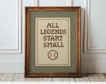 All Legends Start Small™ Print ∙ Vintage Sports Nursery Wall Art ∙ 1765