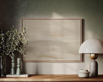 Neutral Beige Modern Minimalist Landscape Wall Art ∙ Large Living Room Decor ∙ 1803