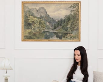 Scotland Highland Lake Art ∙ Large Framed Living Room Art Print ∙ 2349