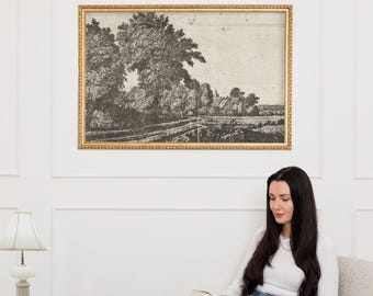 Vintage Oak Tree Sketch Print ∙ Dark Academia Tree Drawing ∙ 2123