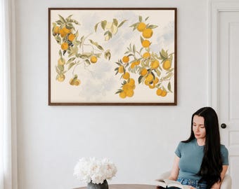 Citrus Lemons and Oranges Art Print ∙ Framed Kitchen Wall Decor ∙ 2355