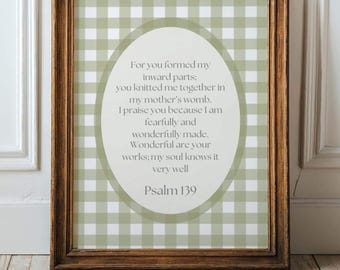 Psalm 139 Bible Verse Nursery Print ∙ Print, Framed or Canvas