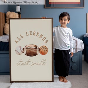 All Legends Start Small™ Sports Nursery Art ∙ Football, Baseball, Basketball ∙ 1410