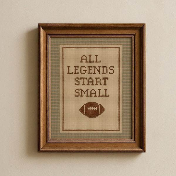 All Legends Start Small™ Print ∙ Vintage Sports Nursery Wall Art ∙ Football ∙ 1649