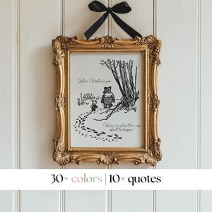 Winnie The Pooh Nursery Quote Print, Winnie the pooh nursery art, Vintage Pooh Baby Decor Wall Art, New Baby, Digital, Printable, Framed