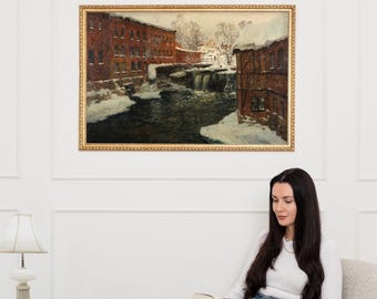 Vintage Winter Mill Scene Art Print ∙ 2354