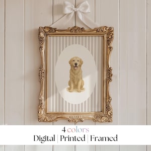Golden Retriever Nursery Print, Lab Nursery Print,golden retriever wall art nursery,golden retriever nursery decor,vintage dog print nursery