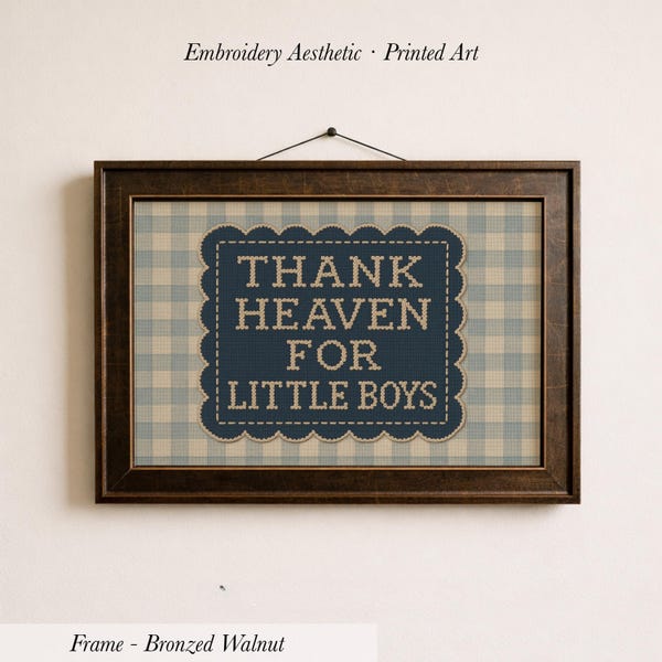 Thank Heaven For Little Boys Print ∙ Vintage Nursery Wall Art ∙ 1638
