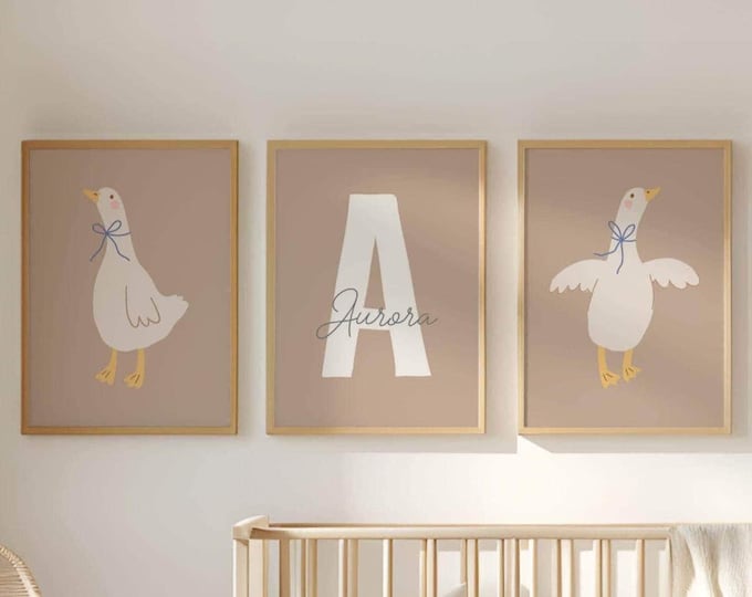 Our Silly Little Goose Wall Art, Goose Nursery Decor, Earth Tone ...