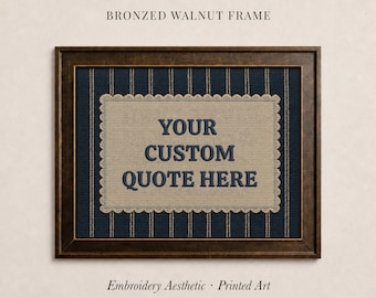 Custom Quote Print Embroidery Style Wall Art ∙ Personalized baby gifts 2410