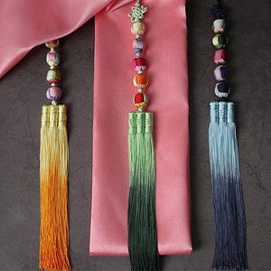 Five Elements Trio Tassel Norigae (8 Colors) | Traditional Korean Tassel | Chinese Tassel | Hanbok Accessory | Bojagi Norigae | Korean