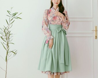 Pink & Mint Modern Hanbok | Modern Hanbok Dress | Korean Modern Hanbok | Hanbok Inspired Modern Hanbok Dress | Hanbok Women | Korean