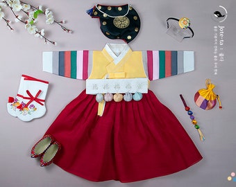 Lovely Hanbok Girl | 100 Days, 1-10 Y/O, Baby Hanbok Girl | Girl Hanbok, 100 Day Hanbok, Dol Hanbok Girl, Baby Girl First Birthday, Baek il