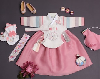 Beauty Hanbok Girl | 100 Days, 1-10 Y/O, Baby Hanbok Girl | Girl Hanbok, 100 Day Hanbok, Dol Hanbok Girl, Baby Girl First Birthday, Baek il