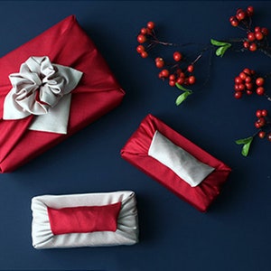 3X Gift Wrap Red Organza Fabric Basket Bottle Wrapping 70cm w/ Tassel