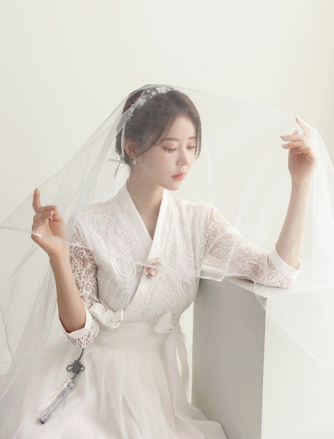 Pure White Modern Hanbok Dress for Self Wedding Hanbok Women - Etsy