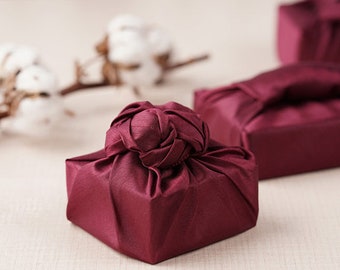 Furoshiki, Bojagi | Premium Burgundy Fabric Gift Wrap, Ecofriendly Wrapping, Furoshiki Cloth, Furoshiki Wrap, Cloth Gift Wrap No. 623