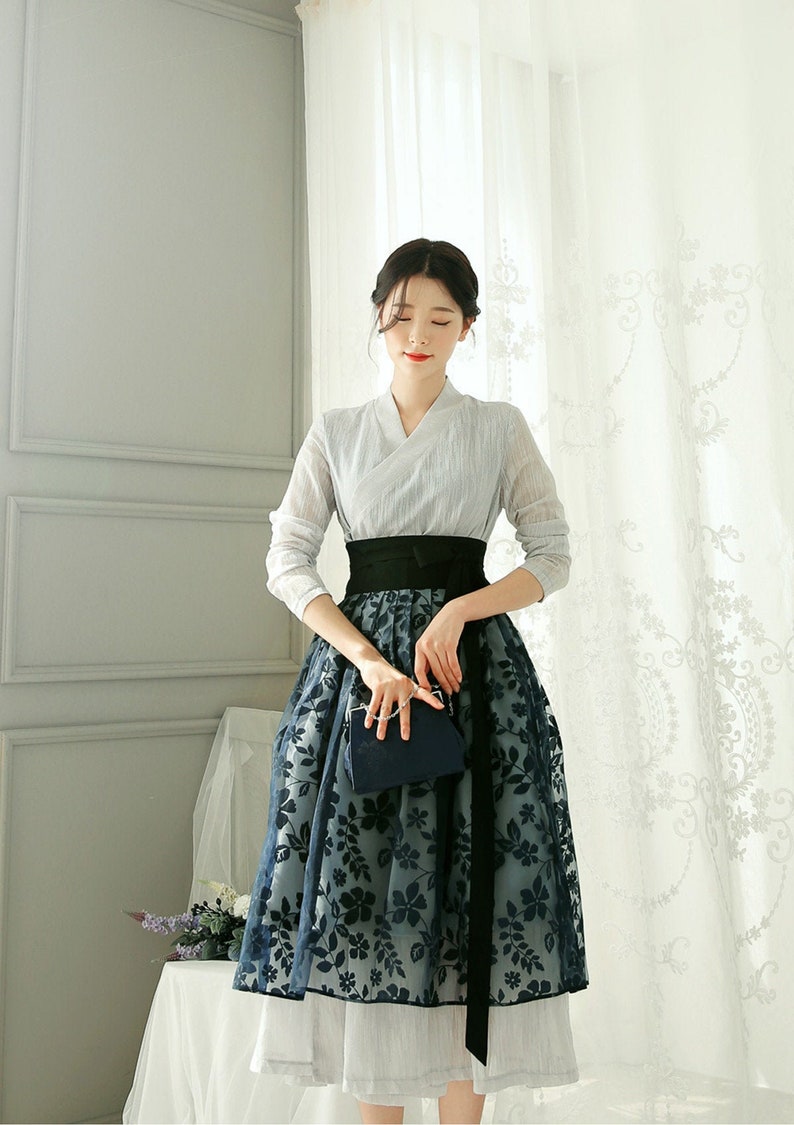 Light Gray Modern Hanbok Hanbok Women Korean Hanbok Etsy