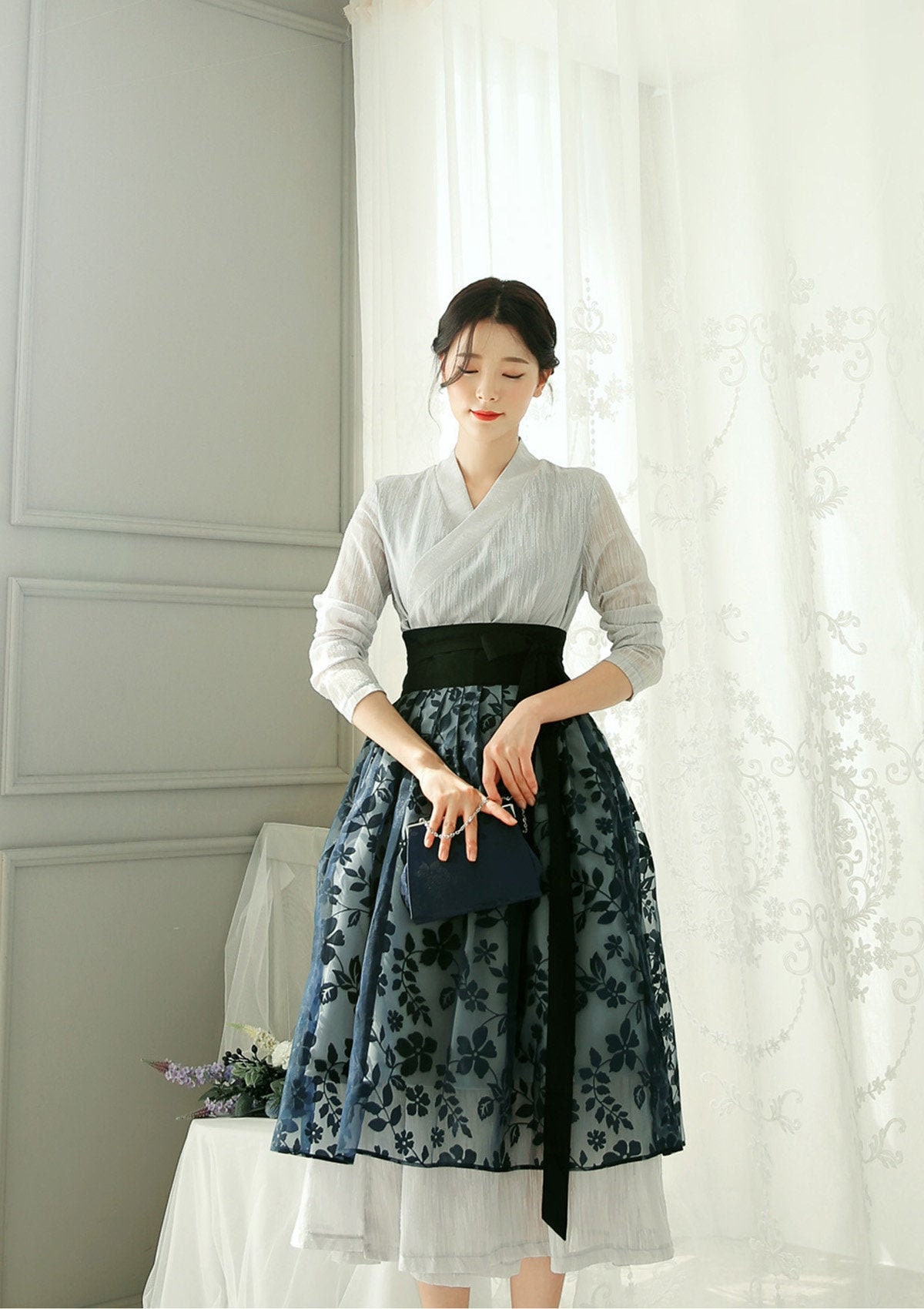 Light Gray Modern Hanbok Hanbok Women ...