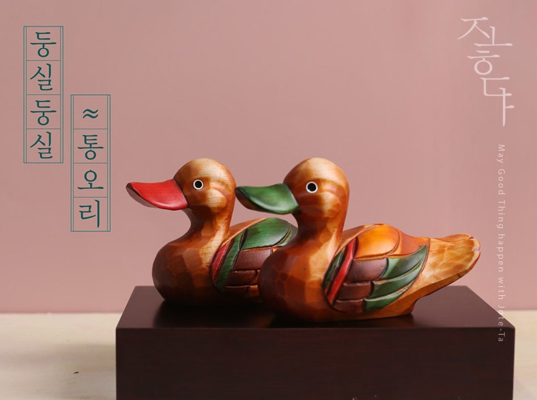 Lovebirds Holz Enten Deko, Klammer von Enten, Wildgans Gänse Ornament,  Dekoration, Hochzeitsgeschenke, Korea Traditionelle Vintage Holzfiguren -  .de