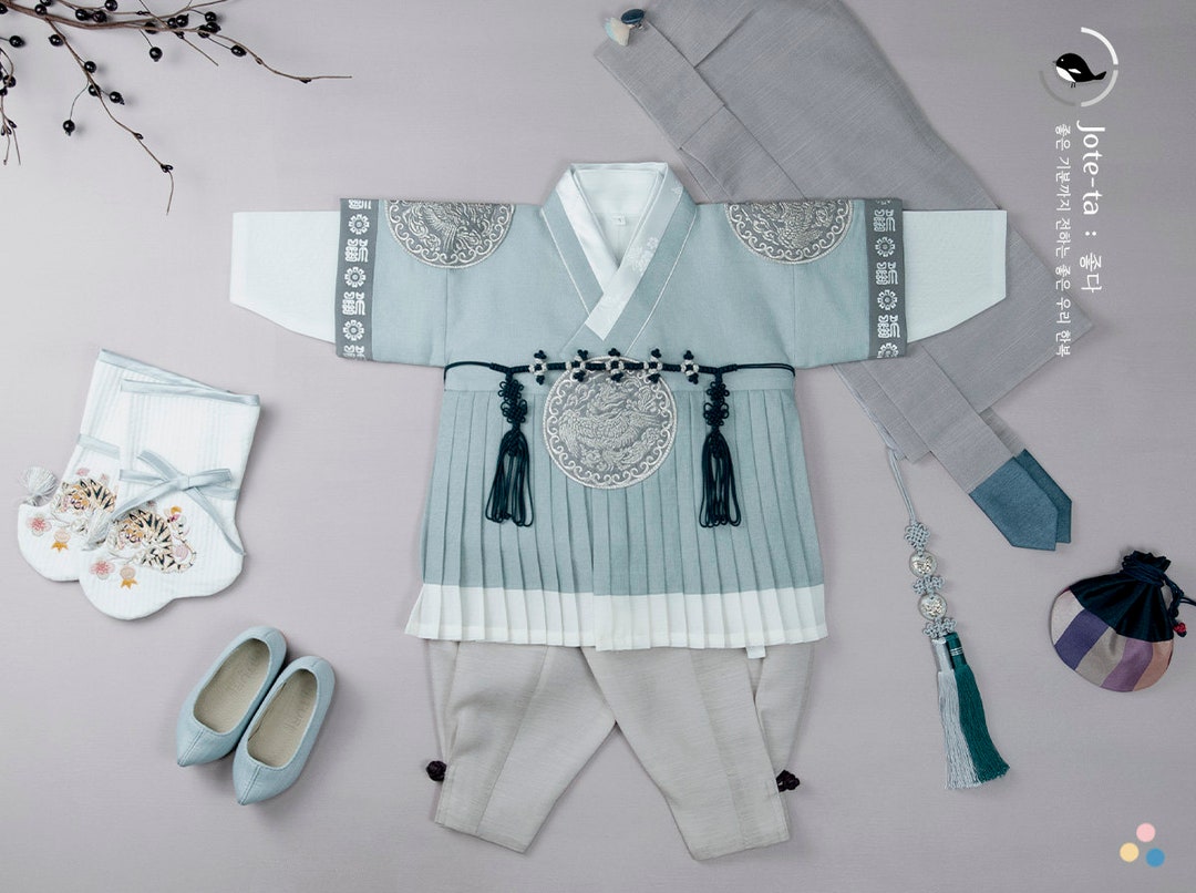 Pastel Blue Baby Boy Hanbok