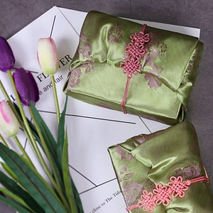 Premium Floral Double Sided Fabric Gift Wrap in Olive & Chestnut, Bojagi, Furoshiki, Furoshiki Cloth, Furoshiki Wrap, Cloth Gift Wrap