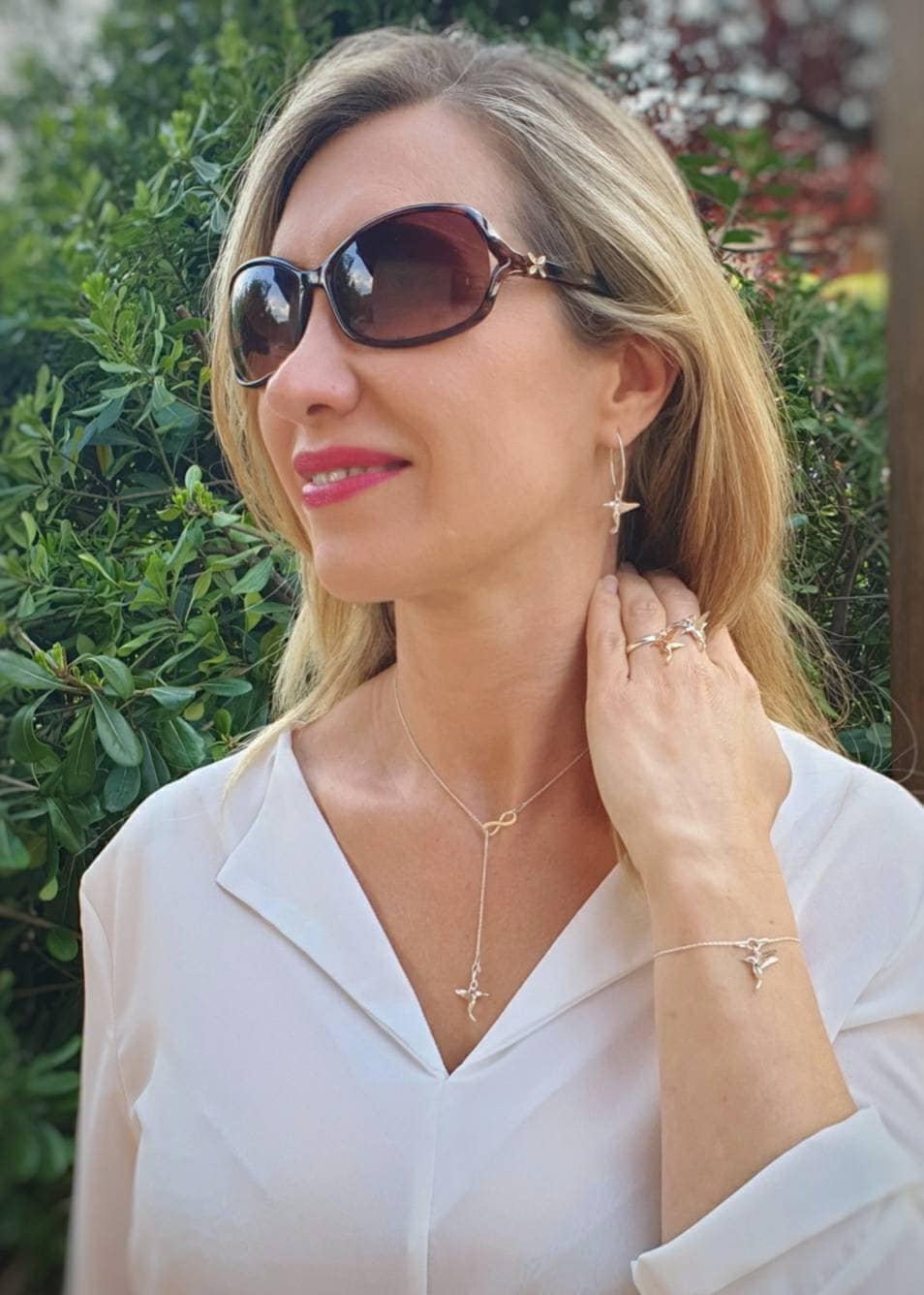 Simpatici orecchini pendenti con colibrì - Gioielli di moda dal