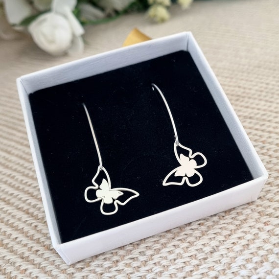 Orecchini A Borchia Farfalla 4 Mm Delicati Orecchini A Borchie Farfalla In Argento Sterling 925 Placcati Rodio - Piccoli E Delicati, 4 Mm Orecchini A Bottone Farfalla Delicati - Foto 8