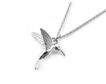 Colibri Sterling Silver 925 or Rose Gold Plated Necklace ~ Hummingbird Necklace ~ Handmade in Italy  ~ Birthday Mothers Day Gift for Mom BFF