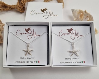 Starfish Necklace Sterling Silver 925, Starfish Pendant, Starfish Charm, Ocean Necklace ~ Handmade Birthday Gift for Mom BFF Women Kids Her