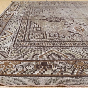 Rare Khotan Carpet from Central Asia, ca 1890