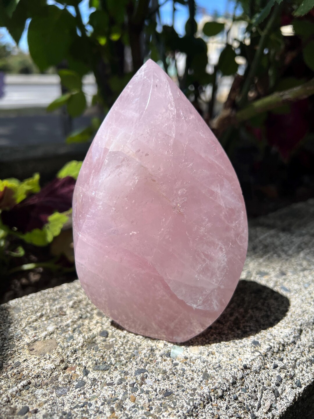 High Grade Brazil Rose Quartz Crystal Flame From Brazil- Heart and Root ...