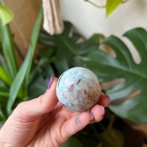 Larimar Crystal Ball Sphere - Polished Crystal - Dominican Republic - Throat Chakra - Rare Stone - Amazing, Beautiful Blue