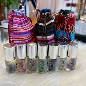 Chakra Essential Oil -Infused crystal set -Aromatherapy natural fragrance oil with crystal healing roller ball