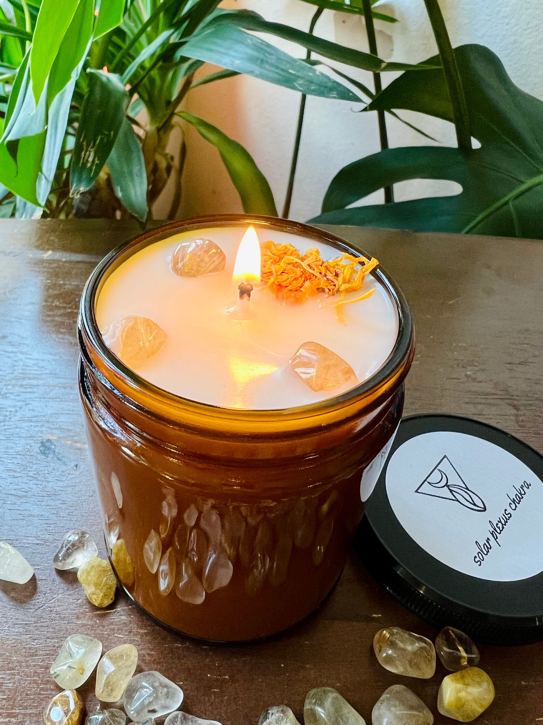 Solar Plexus Chakra Crystal Elixir Essential Oil Soy and Coconut Wax ...