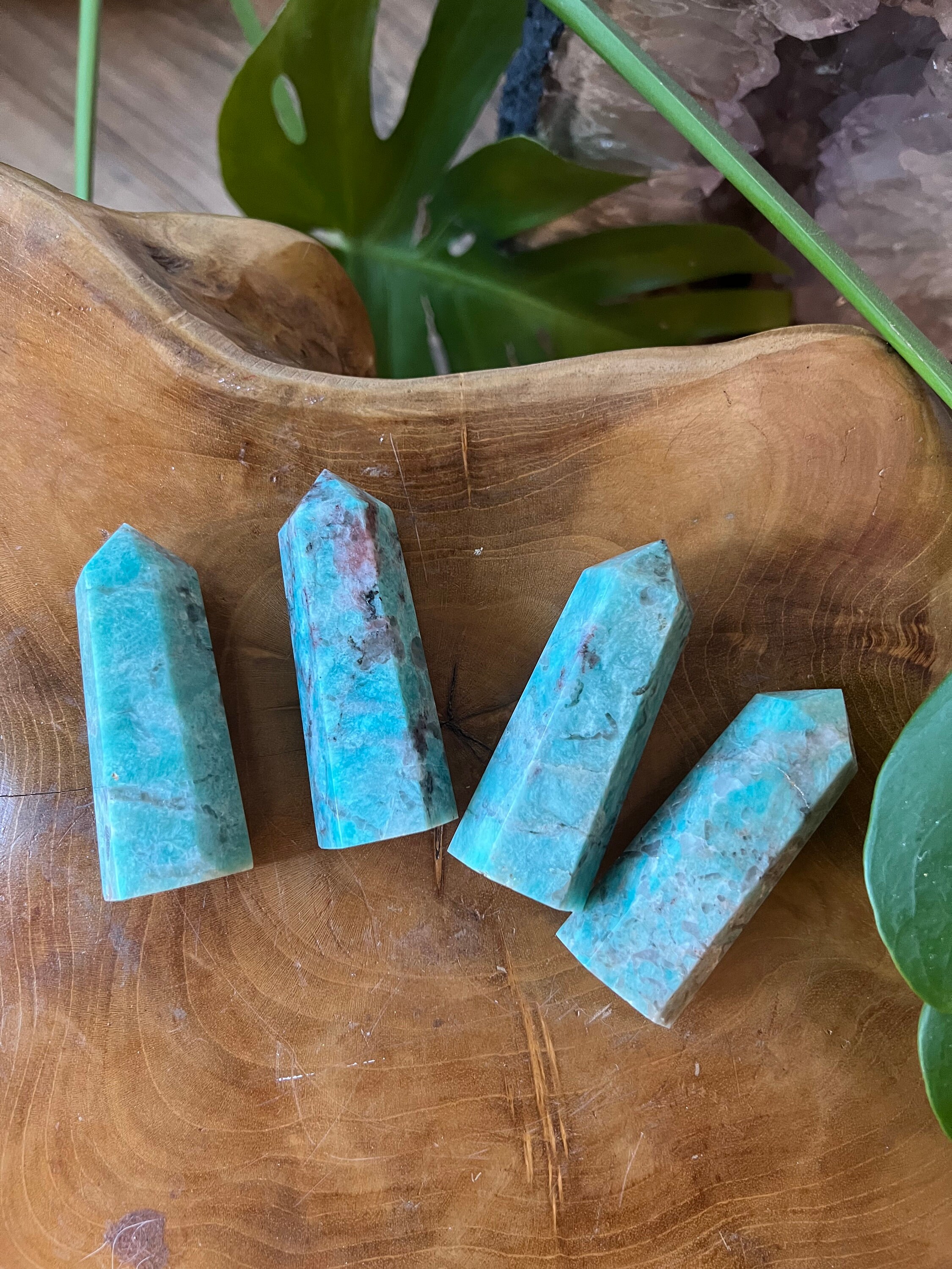 Amazonite Crystal Tower Brazil Amazonite Heart And Throat Etsy Uk