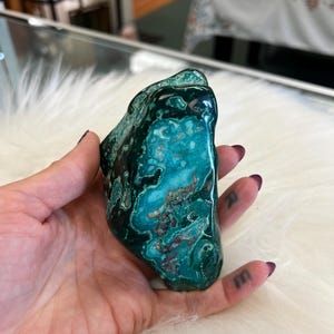 Malacholla Chrysocolla and Malachite Crystal - Tumbled  - Meditation - Heart and Throat Chakra - Healing - Protection, Emotional Trauma