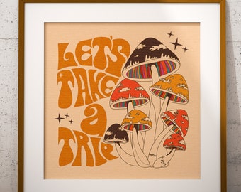 pic Trippy Mushroom Drawing Ideas magic mushroom art etsy