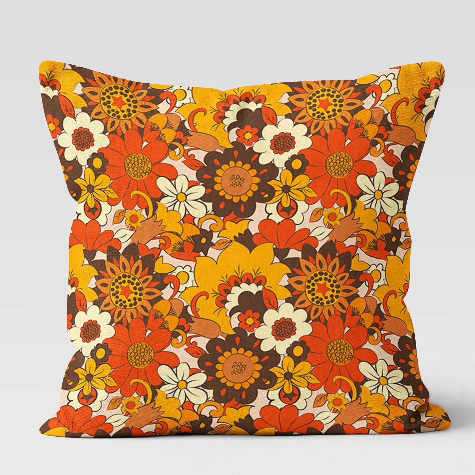70s Cushion70s PillowFloral CushionFloral Pillow70s Throw Etsy