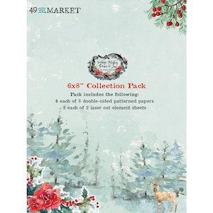 Colección de álbumes de recortes navideños Peace & Joy de 49 and Market, manualidades con papel para álbumes navideños, regalos, papeles de diseño de Katie Pertiet para hacer tarjetas