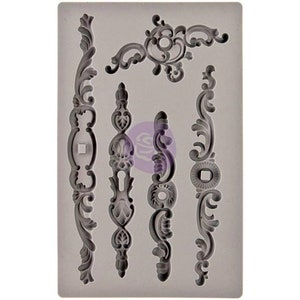 Louis Vintage Art Decor Silicone Mould by Iron Orchid Prima, Resin Clay Soap, Cake Decor Food safe, Scrollwork Swag Furniture DIY appliques