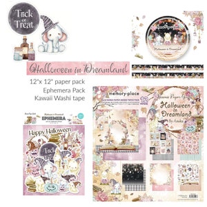 Collezione di scrapbooking Halloween in Dreamland di Memory Place, graziosi kawaii per lavoretti fai da te in carta, biglietti, kit album, kit di cancelleria giapponese