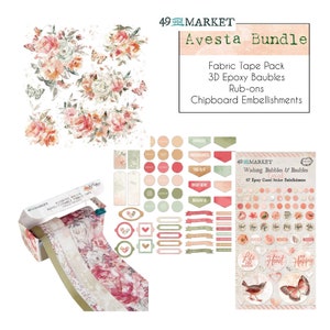 Avesta Scrapbooking Collection Kit van 49 and Market, bloemen vrouwelijke designer papierversieringen voor knutselen, kaarten maken voor mini-albums