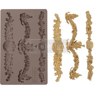 Glorious Garland Vintage Art Decor Mould by Prima Re-Design, Mold for Clay, Resin, Soap, Cake decor Food safe, Furniture renovation recycle