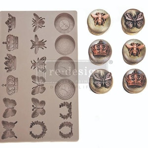 Regal Findings Mold by Prima Re-Design, Food safe Vintage Art Decor Silicone Mould Clay, Resin, Soap, Furniture refurbish knob crown 638863