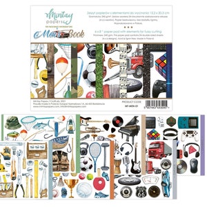 Papiers Mintay pour hommes, icônes, découpes floues, éléments découpés pour le scrapbooking et la fabrication de cartes, livres pour la découpe floue, éléments de collage éphémères