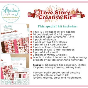 Love Story Mintay Complete Scrapbooking Kit met benodigdheden en video-tutorials voor doe-het-zelf-kaarten, lay-outs, mini-album, Paper Crafter creatief cadeau