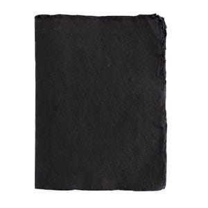Stor handgjord konstjournal med svarta sidor, Lamali Liasse Noir bomullsskissbok, unik ekopresent till konstnär 7,5" x 10" tom bok bild 3